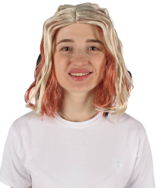 HPO Women's Wavy Blonde Wig | Blonde Halloween Wig | Flame-retardant Synthetic Fiber