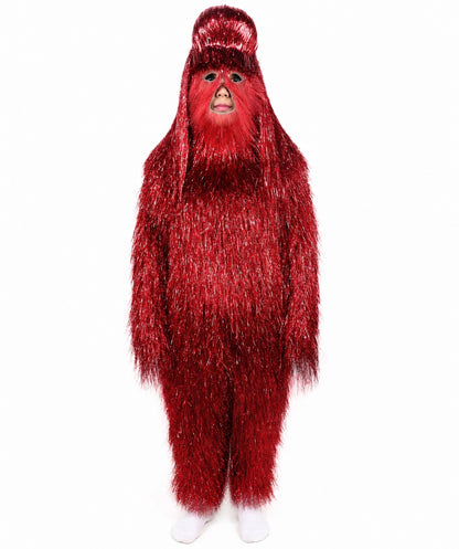 HPO Unisex Teen Extreme Tinsel Hairy Person Costume Bundle & Mask Set - Full-Body Tinsel Hair Suit Extra-Long Costume Wig for Halloween, Cosplay & Parties - Multiple Color Options