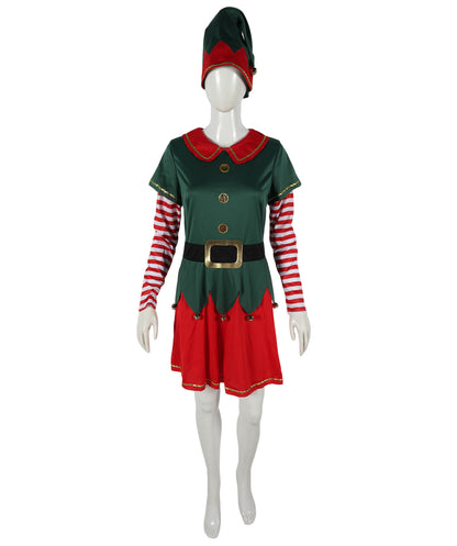 HPO Adult & Teen Women’s Inflatable Elf Costume | Red & Green Christmas Outfit | Holiday Party, Cosplay & Themed Event Costume