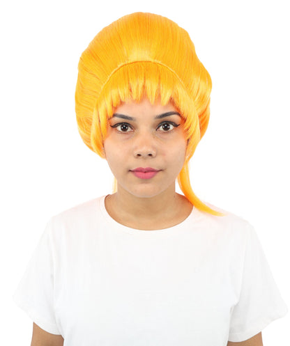 HPO Adult Women's Avant-Garde Bouffant Wig | Multiple Color Options | Create of synthetic fiber, massive smooth updo with micro bangs, breathable base | Party, Halloween, theater, drag, performance, costume events