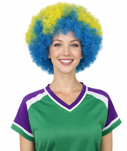 Sweden Flag Sport Afro Halloween Wig