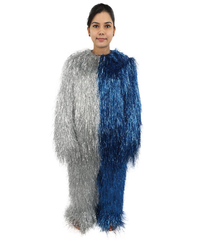 HPO Teen Extreme Hairy Two Part Costume Bundle & Mask Set - Full-Body Hair Suit Extra-Long Costume Wig for Halloween, Cosplay & Parties - Multiple Color Options