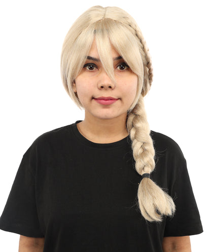 HPO Women’s Blonde Braided Wig – Princess Inspired Long Braids for Cosplay, Fantasy Hair | Warrior Hairpiece for Themed Events, Costume Parties & Creative Dress Up