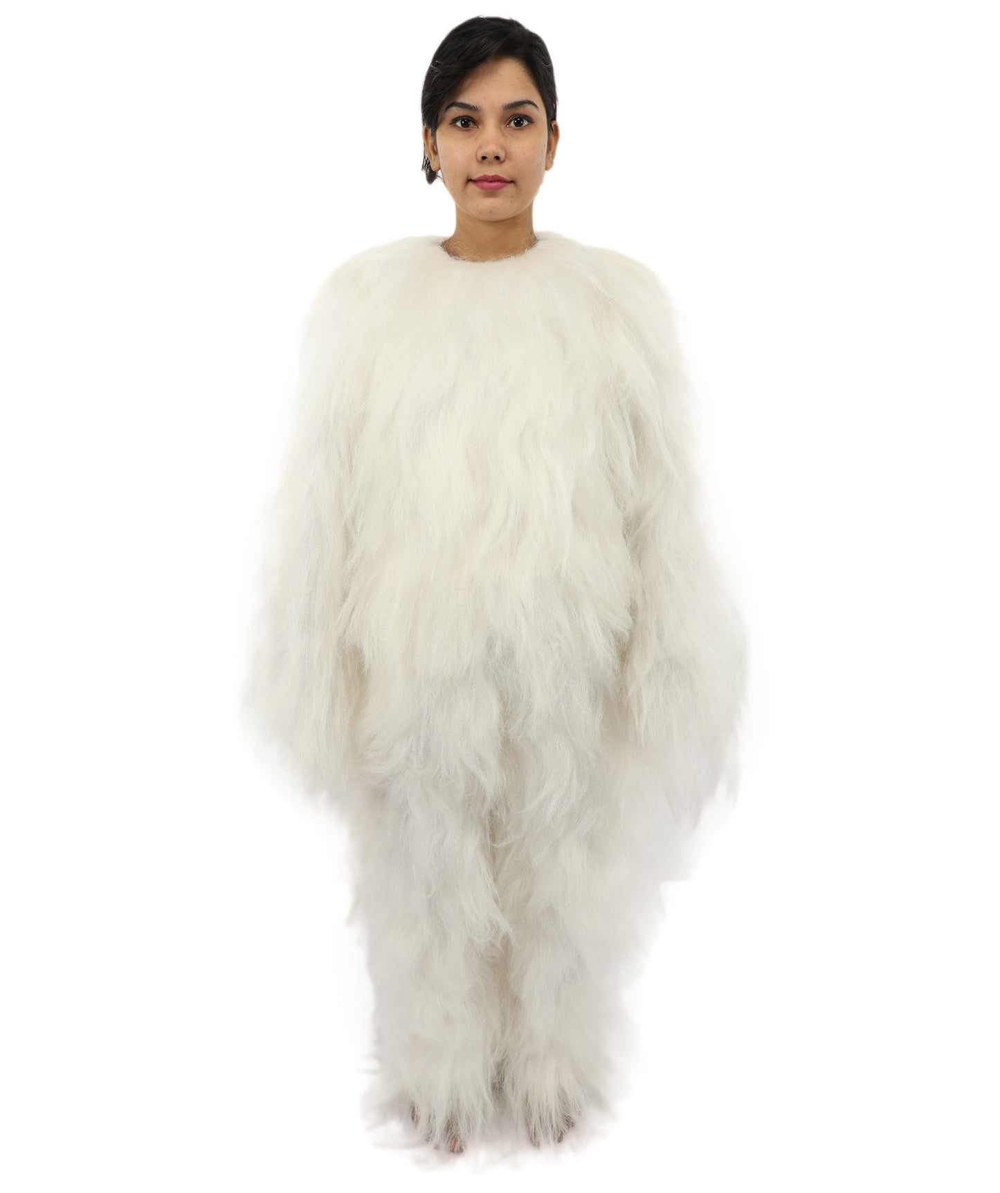HPO Teen Extreme Hairy Person Costume Bundle & Mask Set - Full-Body Hair Suit Extra-Long Costume Wig for Halloween, Cosplay & Parties - Multiple Color Options