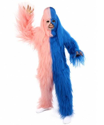 HPO Teen Extreme Hairy Person Two Part Costume, Mask and Bundle Set - Full-Body Hair Suit Extra-Long Costume Wig for Halloween, Cosplay & Parties - Multiple Color Options