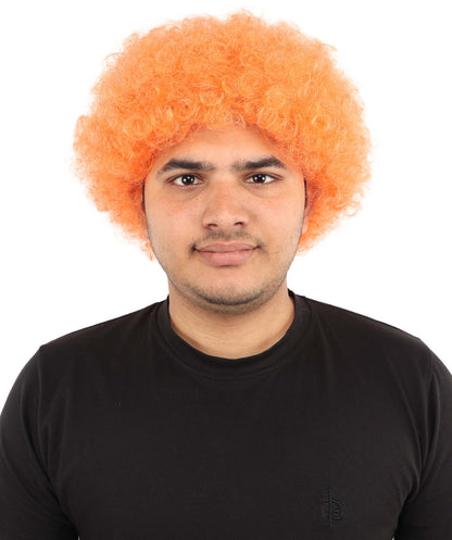 HPO Men's Afro Style Clown Wig with Standard Cap  | Flame-Retardant Synthetic Fiber | Ideal for Parties, Cosplay, and Themed Events