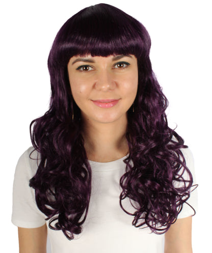 HPO Women's Wig for Fancy Anti-Hero Girl | Long Curly Party Ready Fancy Halloween Wigs | Premium Breathable Capless Cap