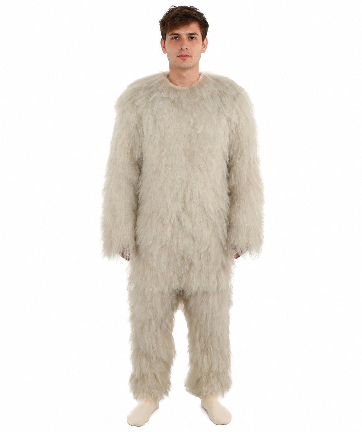 HPO Men’s Grey Animal Costume Bundle & Mask Set | Fluffy Creature Outfit & Hair for Cosplay & Roleplay | Plush Character  Costumes for Parties, Photo Shoots & Themed Events