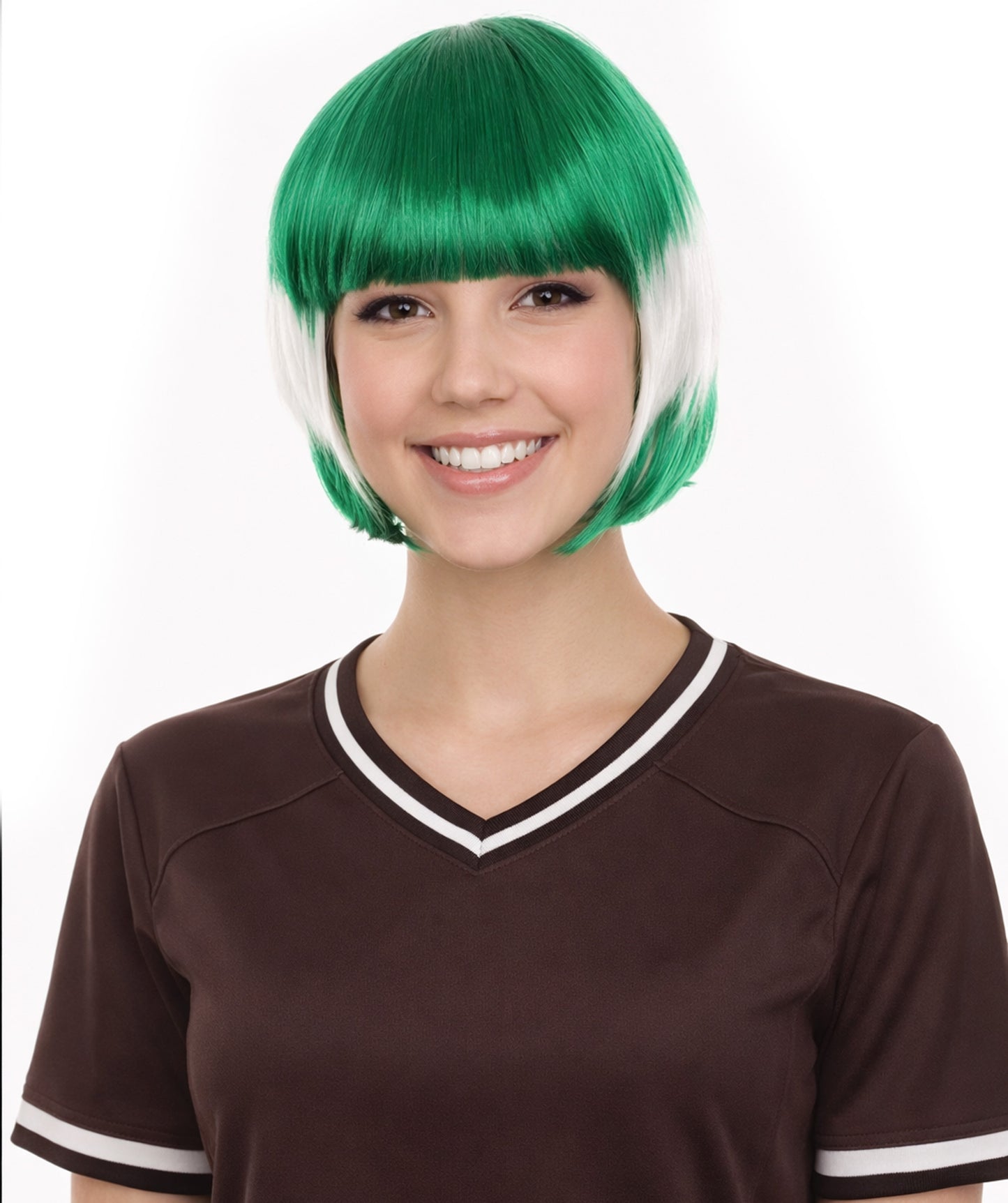 Women Patriotic Saudi Arabia Flag Bob Wig | Premium Breathable Capless Cap