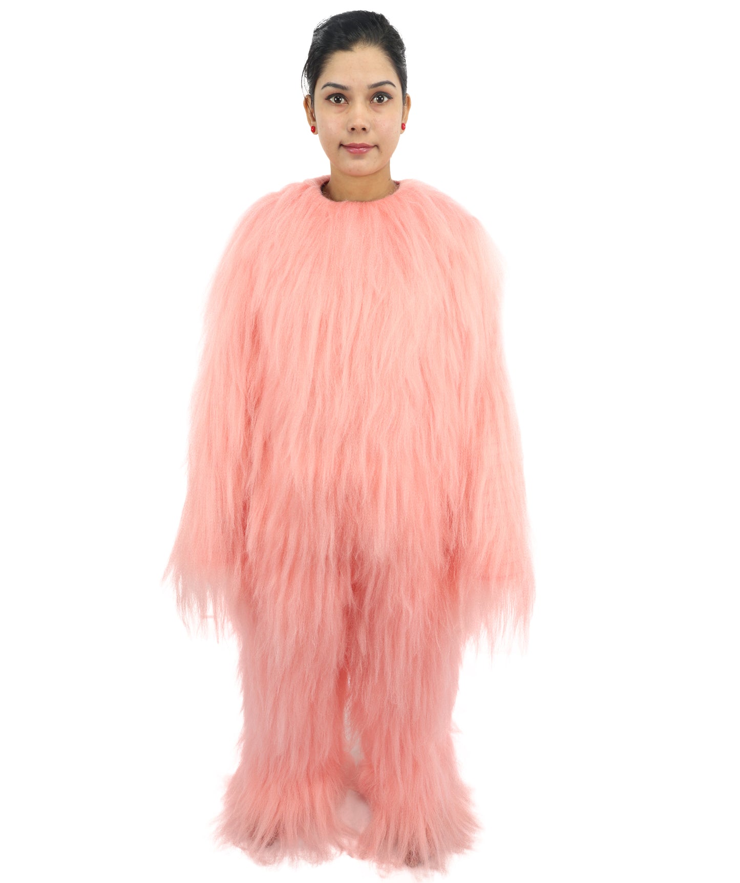 HPO Teen Extreme Hairy Person Costume Bundle & Mask Set - Full-Body Hair Suit Extra-Long Costume Wig for Halloween, Cosplay & Parties - Multiple Color Options