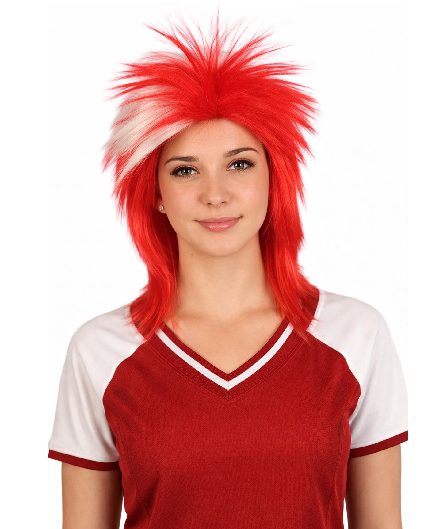 Denmark Flag Sports,80's Mullet Wig | Premium Breathable Capless Cap