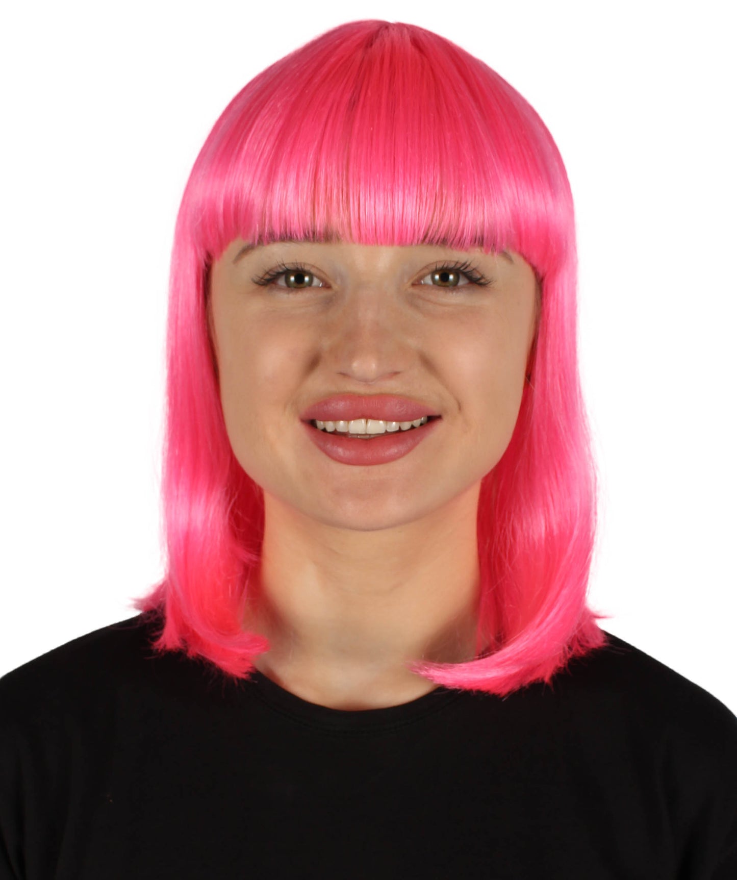 HPO Women's Shoulder Length Bob Wig Collection | Straight Halloween Wig Multiple Color Option | Premium Breathable Capless Cap