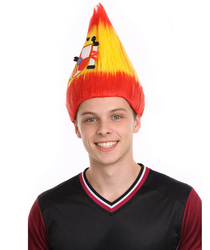 Spain Flag Sport Troll Wig | Red Yellow National Pride Wig | Premium Breathable Capless Cap