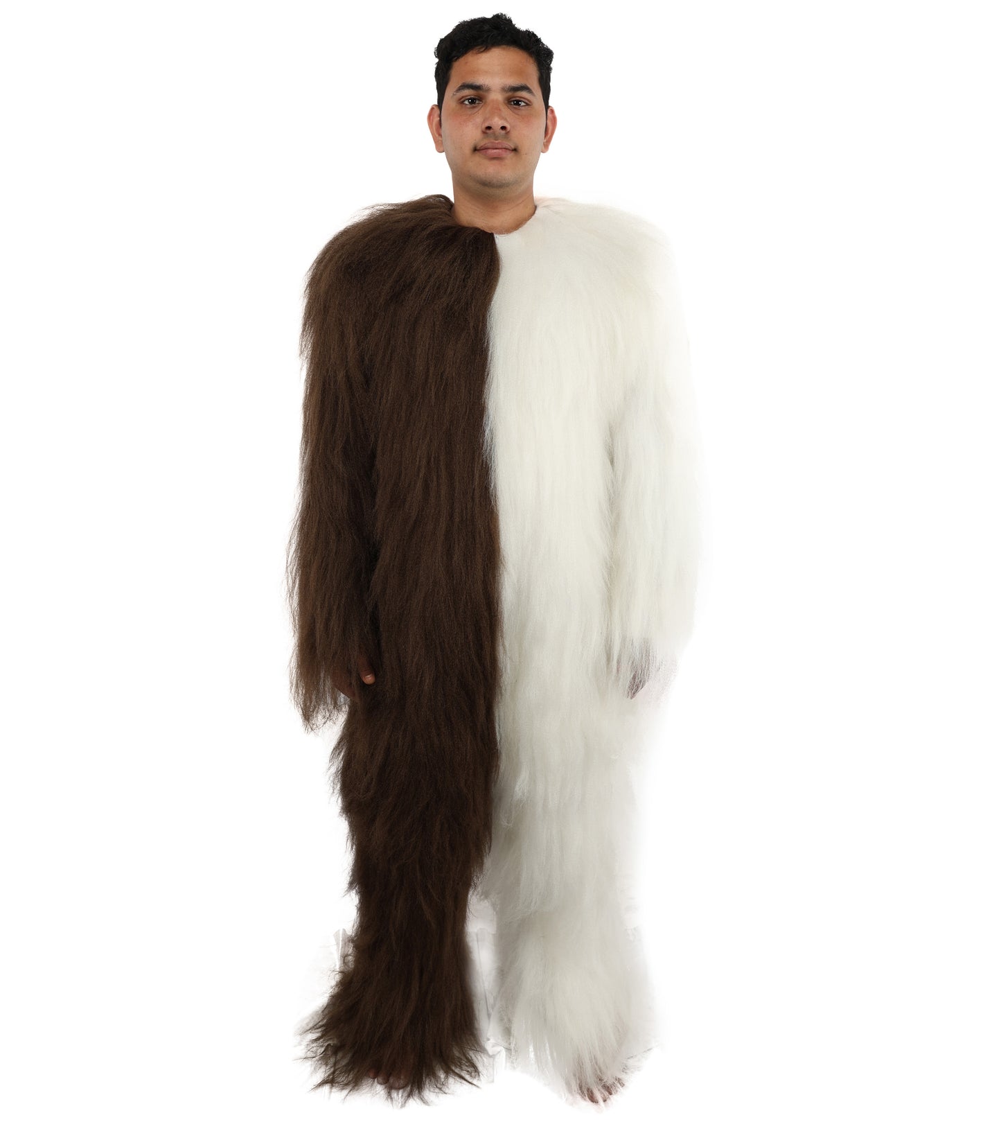 HPO  Extreme Hairy Person Two Part Costume, Mask and Bundle Set - Full-Body Hair Suit Extra-Long Costume Wig for Halloween, Cosplay & Parties - Multiple Color Options