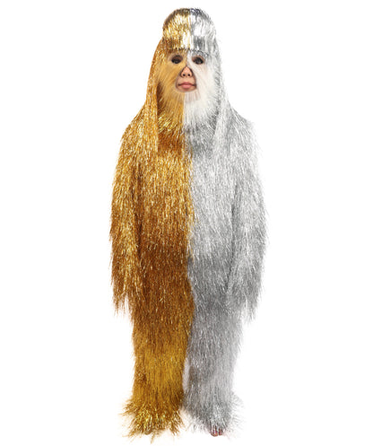HPO Teen Extreme Hairy Two Part Costume Bundle & Mask Set - Full-Body Hair Suit Extra-Long Costume Wig for Halloween, Cosplay & Parties - Multiple Color Options