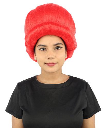 HPO Women's Voluminous Golden Blonde Grandma Wig | Medium Puffy Afro Style with Silver Texture, Synthetic Fiber & Adjustable Fit | Halloween, 100th Day of School, Theater & Funny Costume