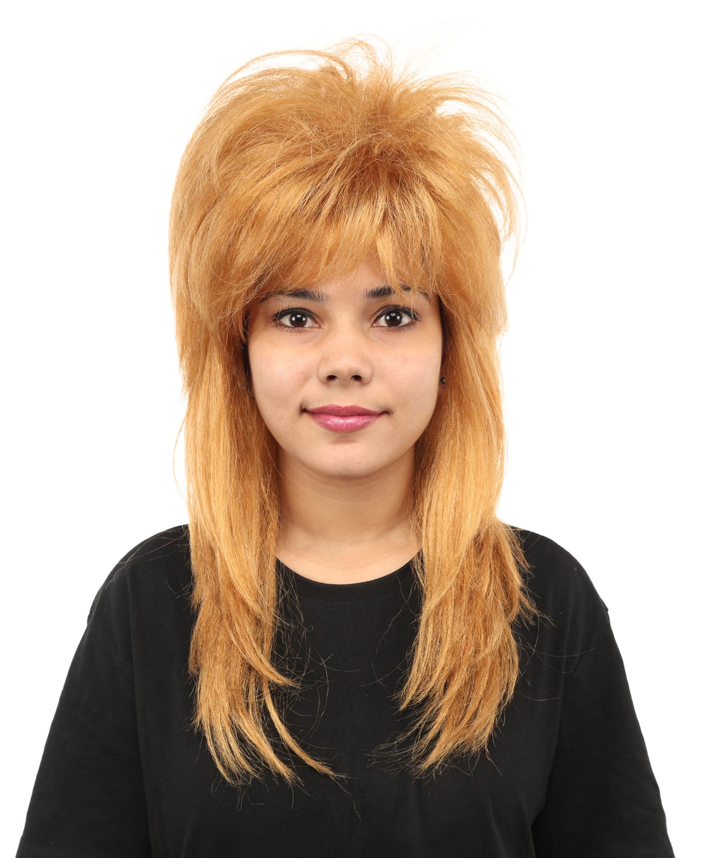 HPO Women’s Long Brown Shag Wig | 80s-Inspired Layered Hairpiece with Capless Cap Design | Ideal for Halloween, Disco, and Pop Star Dress-Up
