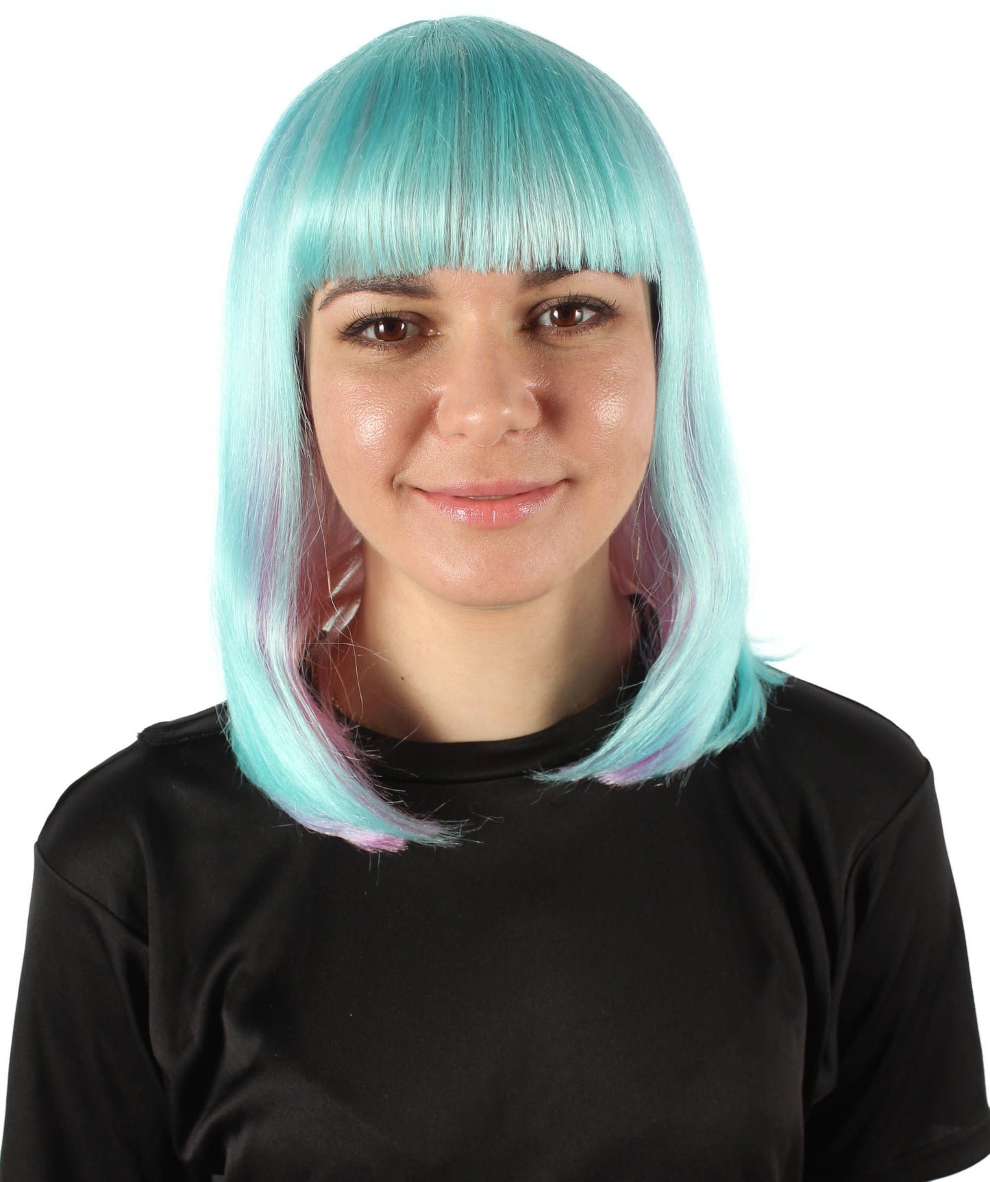 HPO Women's Shoulder Length Bob Wig Collection | Straight Halloween Wig Multiple Color Option | Premium Breathable Capless Cap
