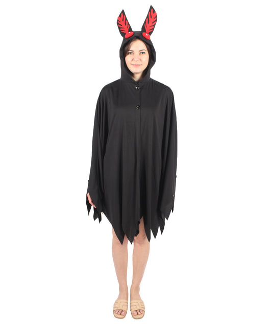 HPO Women's Black Moth Hooded Costume I Suitable for Halloween I Flame-retardant Synthetic Fabric