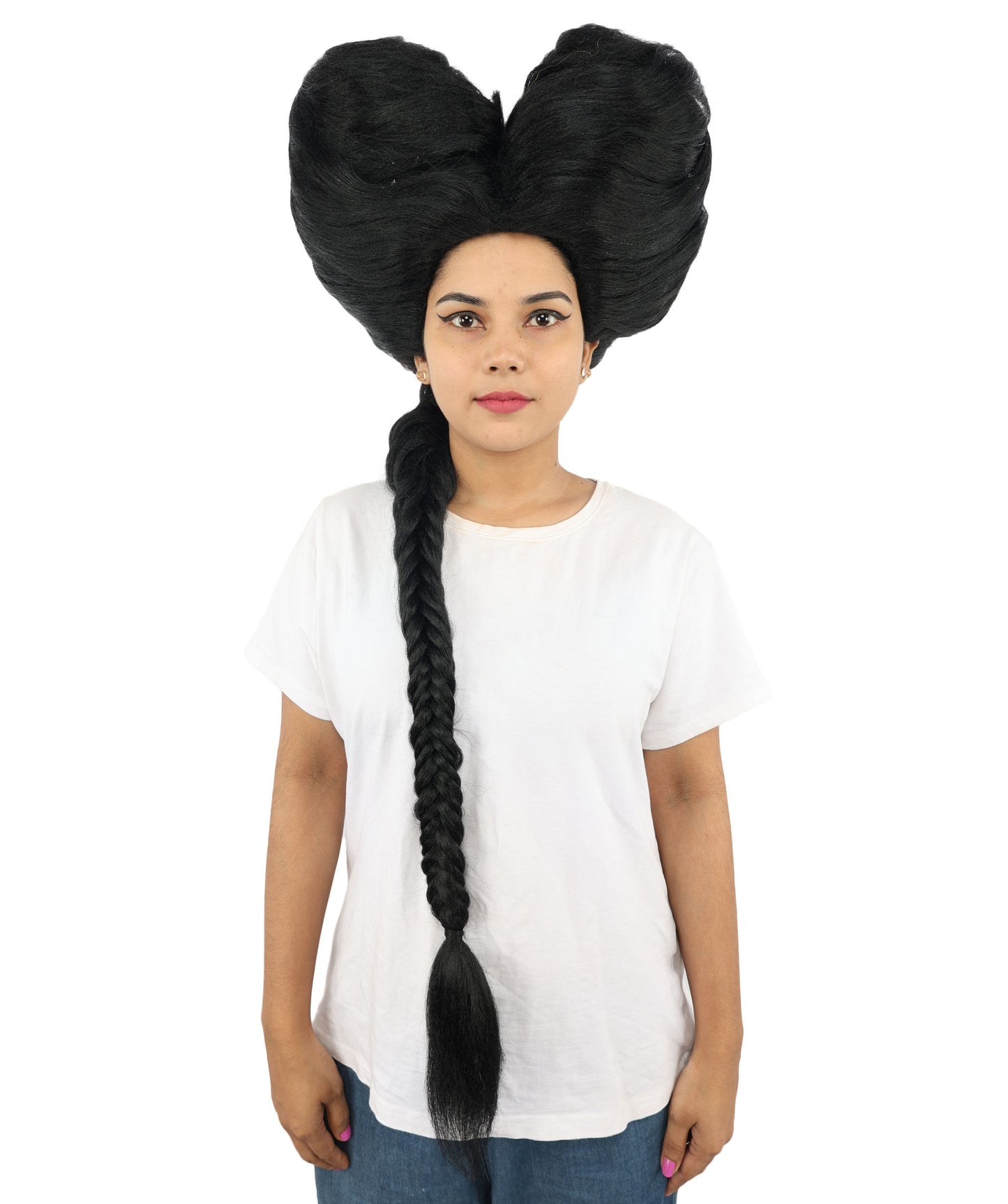 HPO Women’s Extra Long Golden Brown Count Dracula Wig | 42 Inch Synthetic Hairpiece Ideal for Gothic Noble Costume Halloween Cosplay Party Fancy Dress