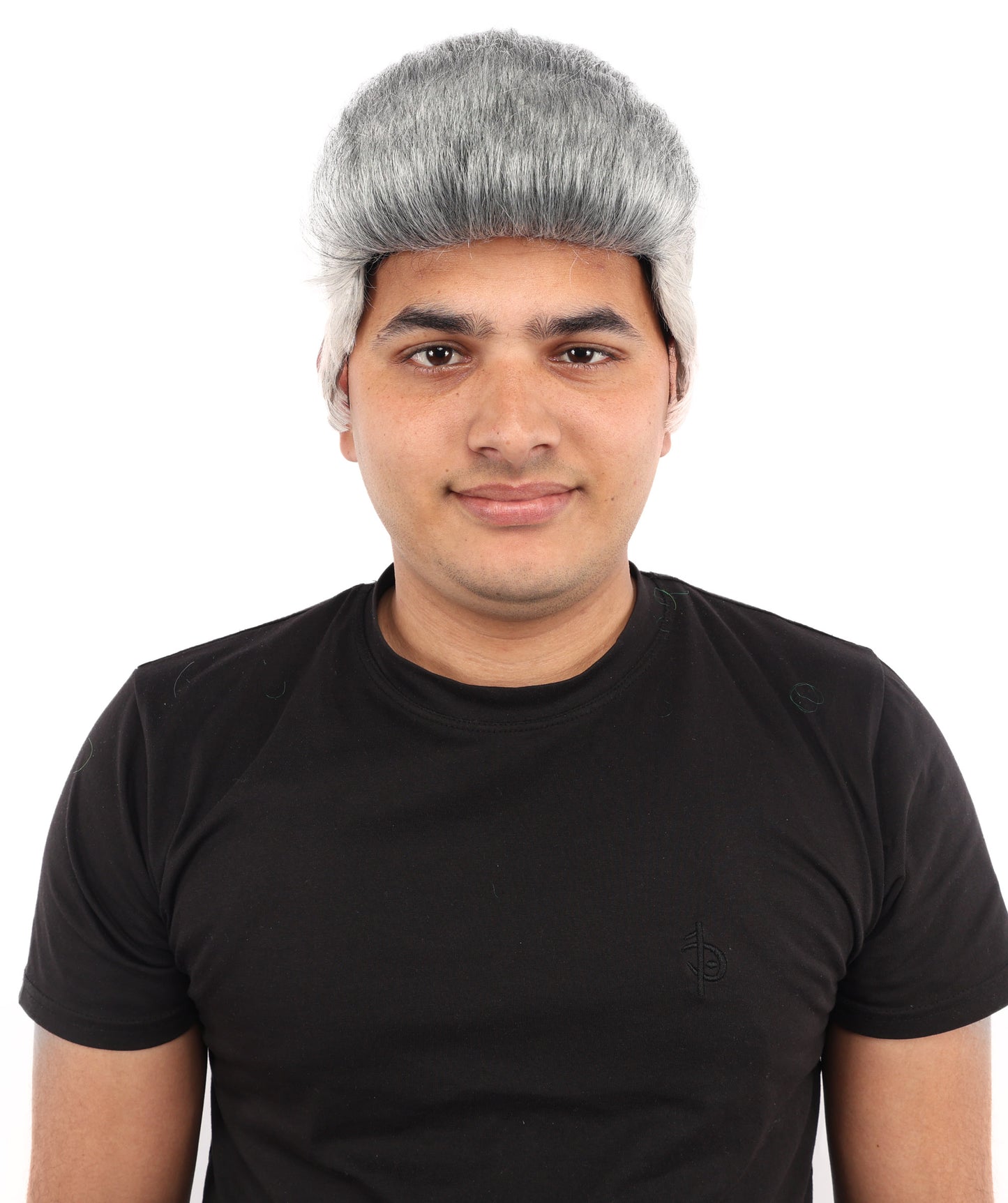 HPO Men’s 9 Inch Short Gray Wig | Capless Synthetic Hair | Ideal for Halloween , Historical and Fantasy Character Cosplay
