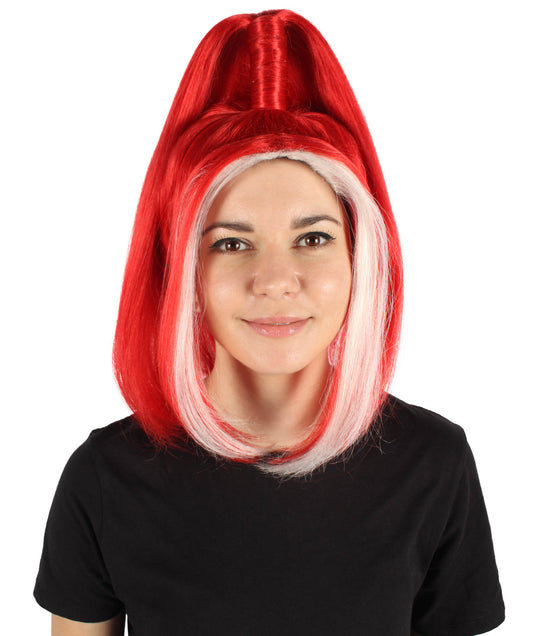 HPO Women's Red Drag Queen Wig | Perfect for Halloween | Flame-retardant Synthetic Fiber