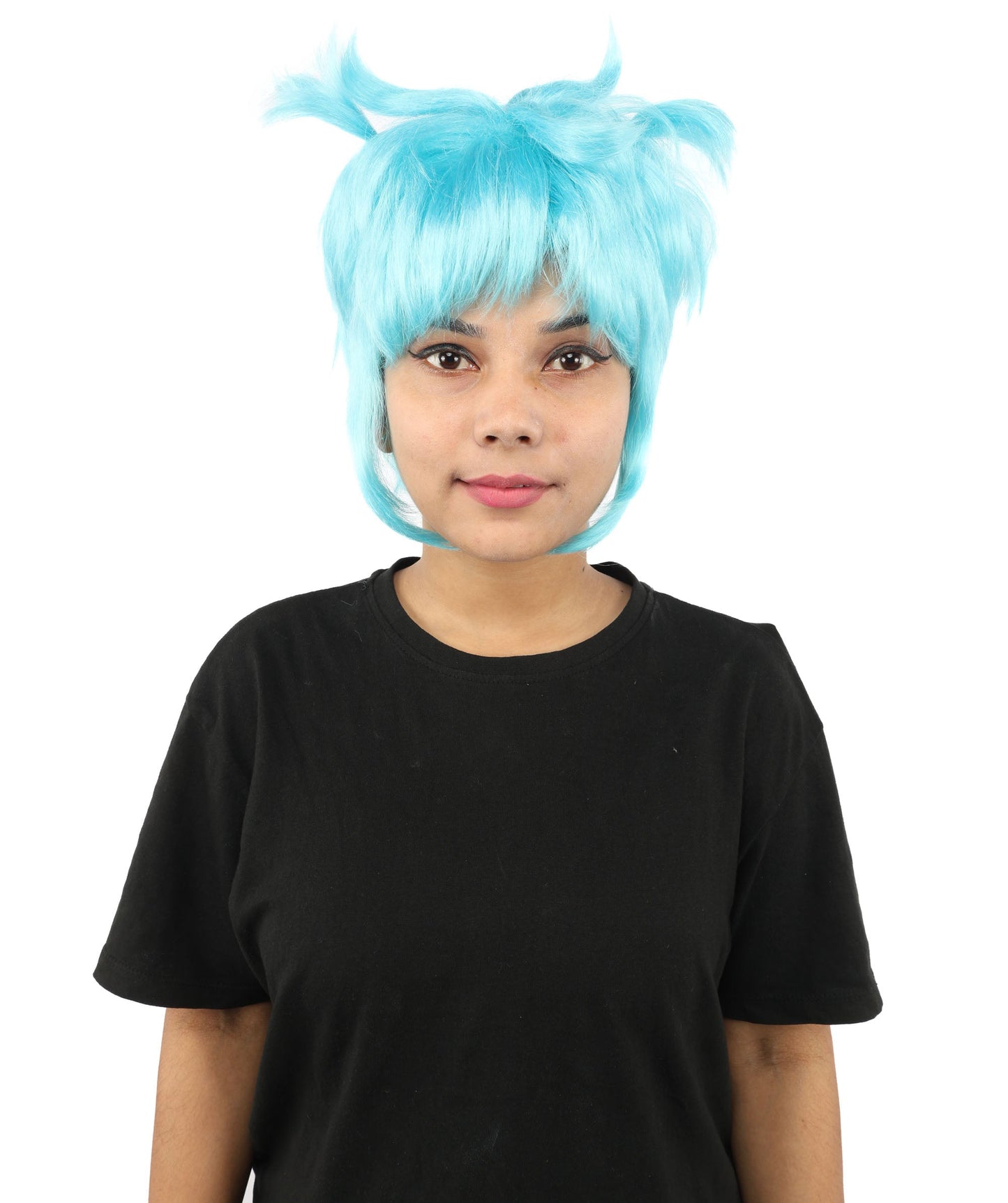 HPO Adult Women's Animal Ear Braided Wig | Multiple Color Options | Synthetic fiber, short bob with sculpted ears and long micro-braids, breathable base | Party, Halloween, theater, drag, performance, costume events