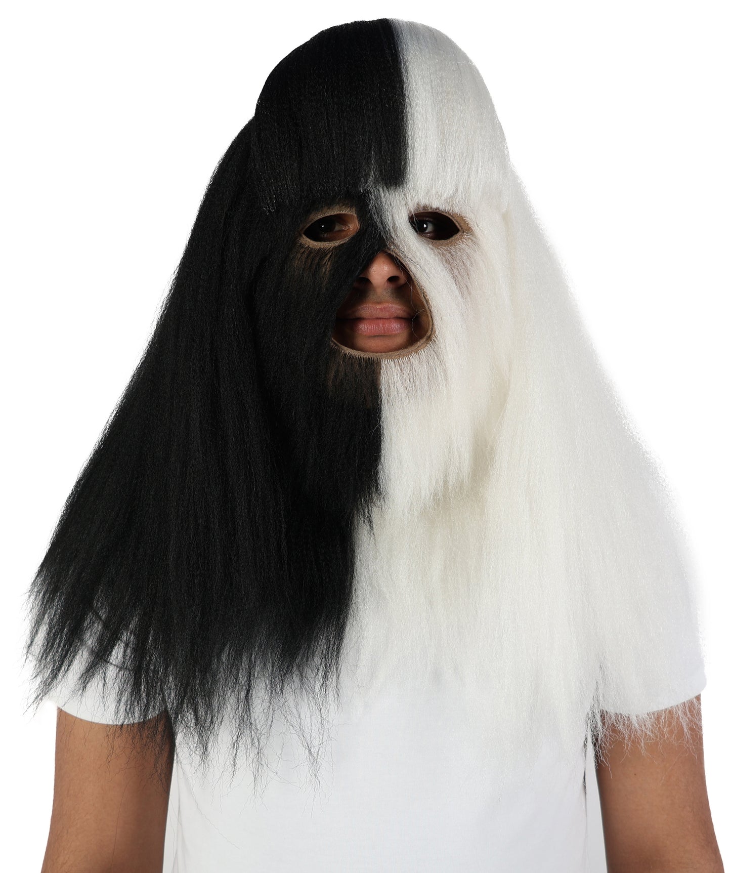 HPO  Extreme Hairy Person Two Part Costume, Mask and Bundle Set - Full-Body Hair Suit Extra-Long Costume Wig for Halloween, Cosplay & Parties - Multiple Color Options