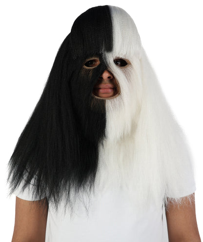 HPO  Extreme Hairy Person Two Part Costume, Mask and Bundle Set - Full-Body Hair Suit Extra-Long Costume Wig for Halloween, Cosplay & Parties - Multiple Color Options