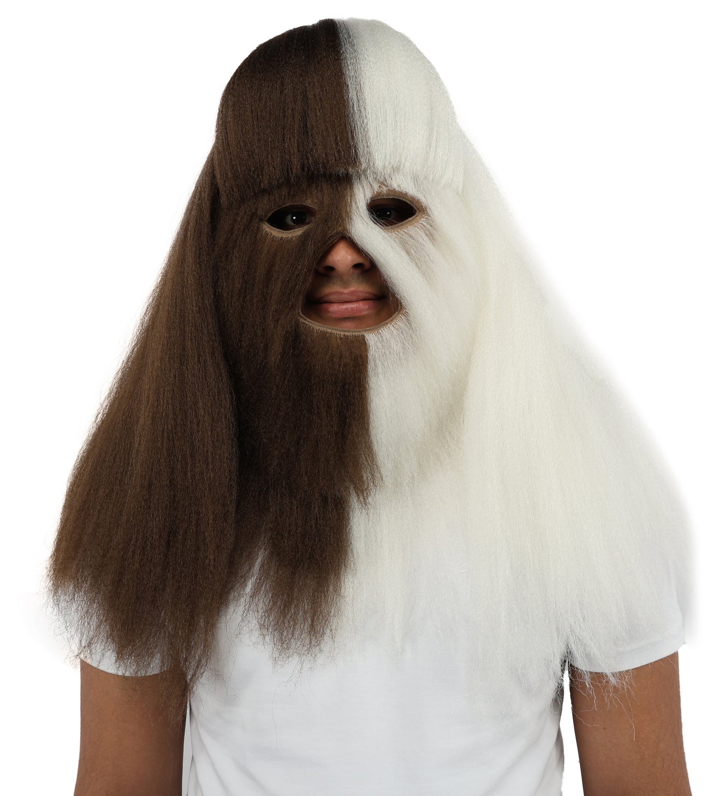 HPO  Extreme Hairy Person Two Part Costume, Mask and Bundle Set - Full-Body Hair Suit Extra-Long Costume Wig for Halloween, Cosplay & Parties - Multiple Color Options