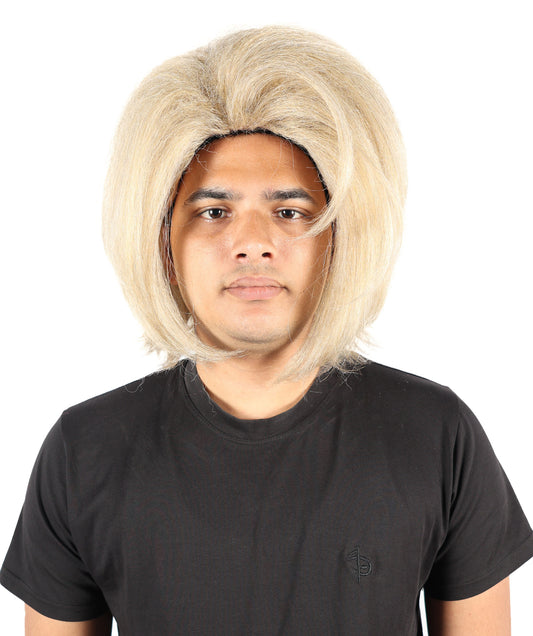 HPO Adult Men’s Blonde Spiky Wig | Bold Martial Arts Fighter Inspired Hairstyle  | Flame-retardant Synthetic Fiber