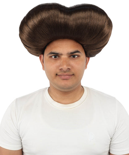 HPO Men's Mad Scientist Wig | High Volume White Vertical Hair with Faux Bald Cap Top & Structured Styling | Halloween Costume Party Theater Prop & Dress Up Accessory | Multicolor Options