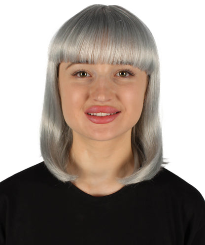 HPO Women's Shoulder Length Bob Wig Collection | Straight Halloween Wig Multiple Color Option | Premium Breathable Capless Cap