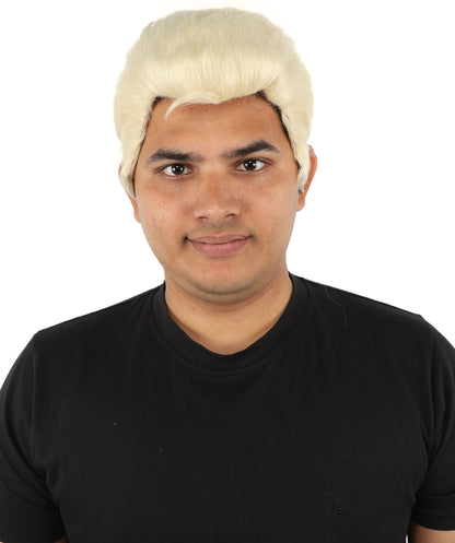 HPO Men's Side Swept Undercut Wig | Short Brown Texture with Tapered Sides, Heat Resistant Synthetic Fiber & Breathable Net | Halloween, Space Ranger Cosplay, Sci-Fi Theme Party & Roleplay