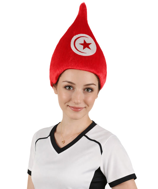 Tunisia Flag Sport Troll Wig | Premium Breathable Capless Cap