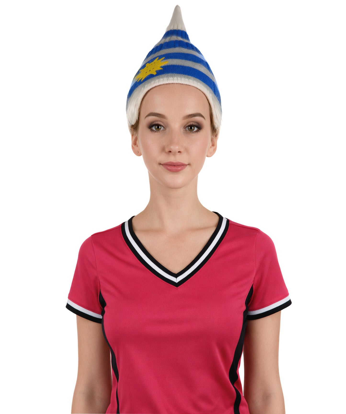 Uruguay Flag Sport Troll Wig | National Pride | Premium Breathable Capless Cap