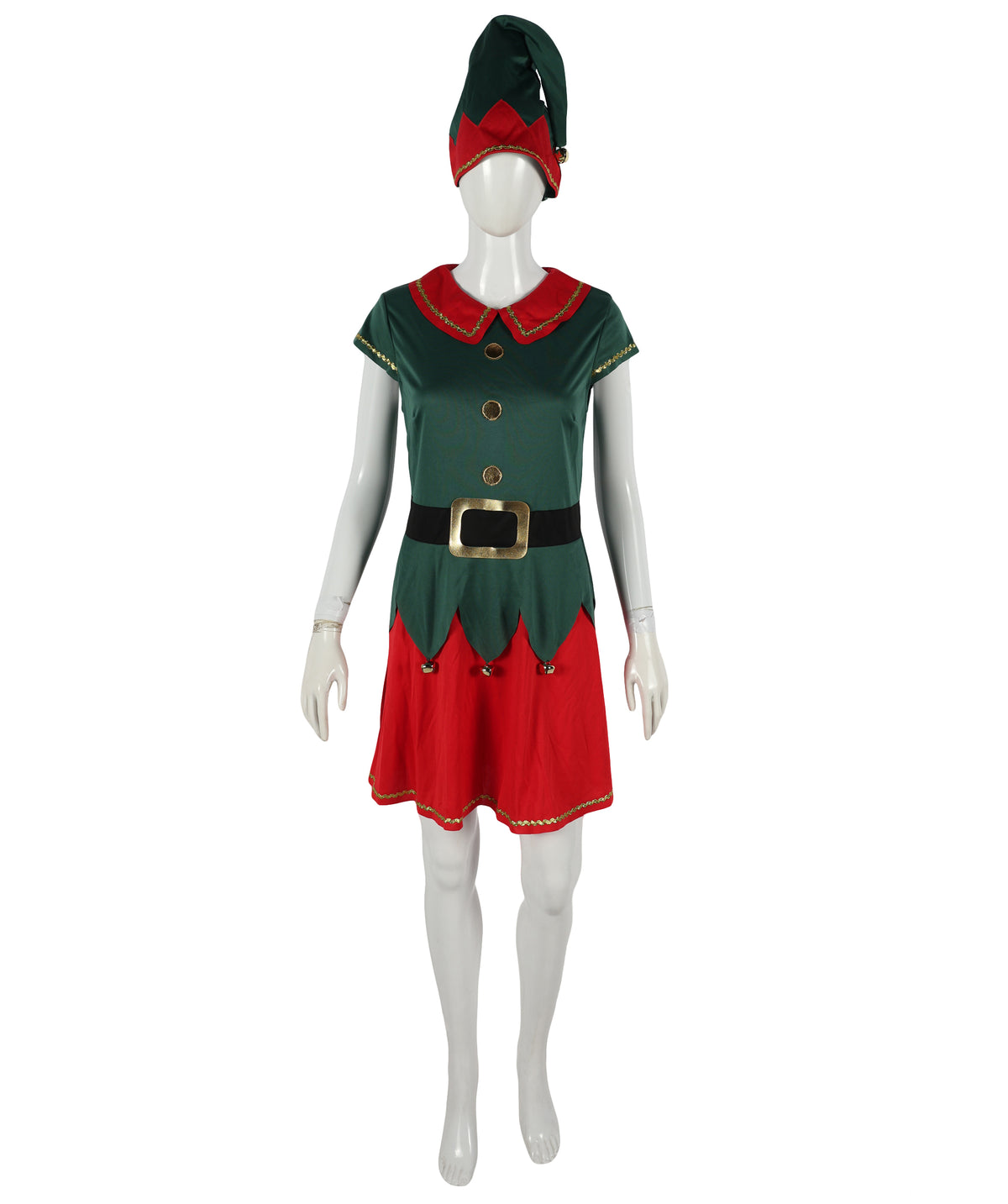 HPO Adult Women’s Inflatable Elf Costume | Red & Green Christmas Outfit | Holiday Party, Cosplay & Themed Event Costume
