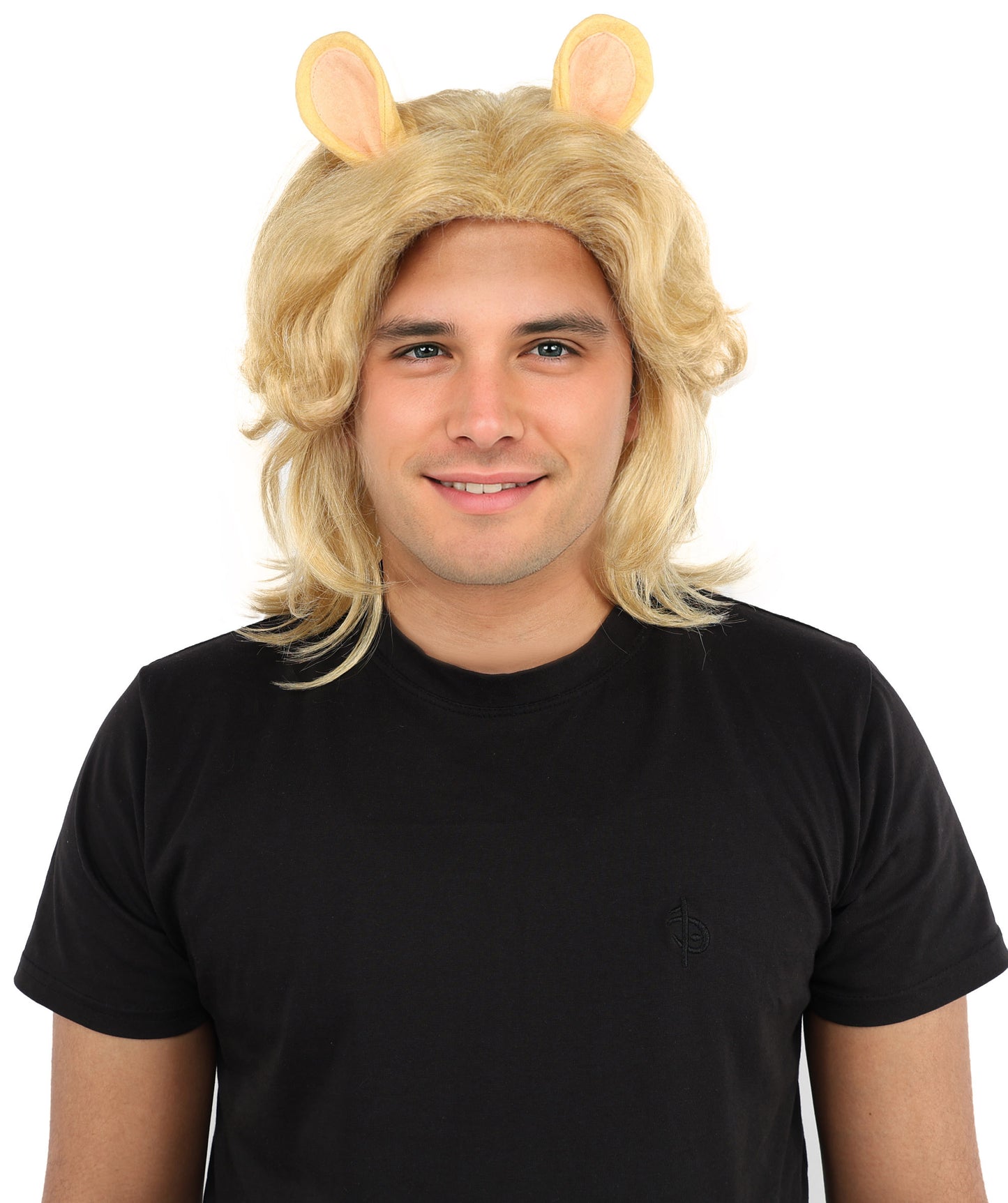 Medium Blonde Layered Fantasy Wig For Men's | Extended Length Hairpiece with Defined Layers | Styling for Theme Events, Stage Roles & Parties