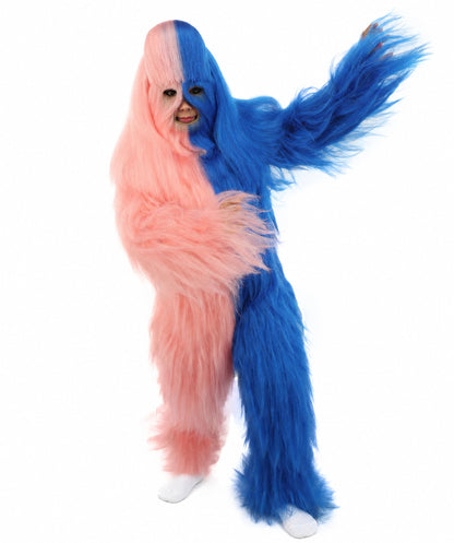 HPO Teen Extreme Hairy Person Two Part Costume, Mask and Bundle Set - Full-Body Hair Suit Extra-Long Costume Wig for Halloween, Cosplay & Parties - Multiple Color Options