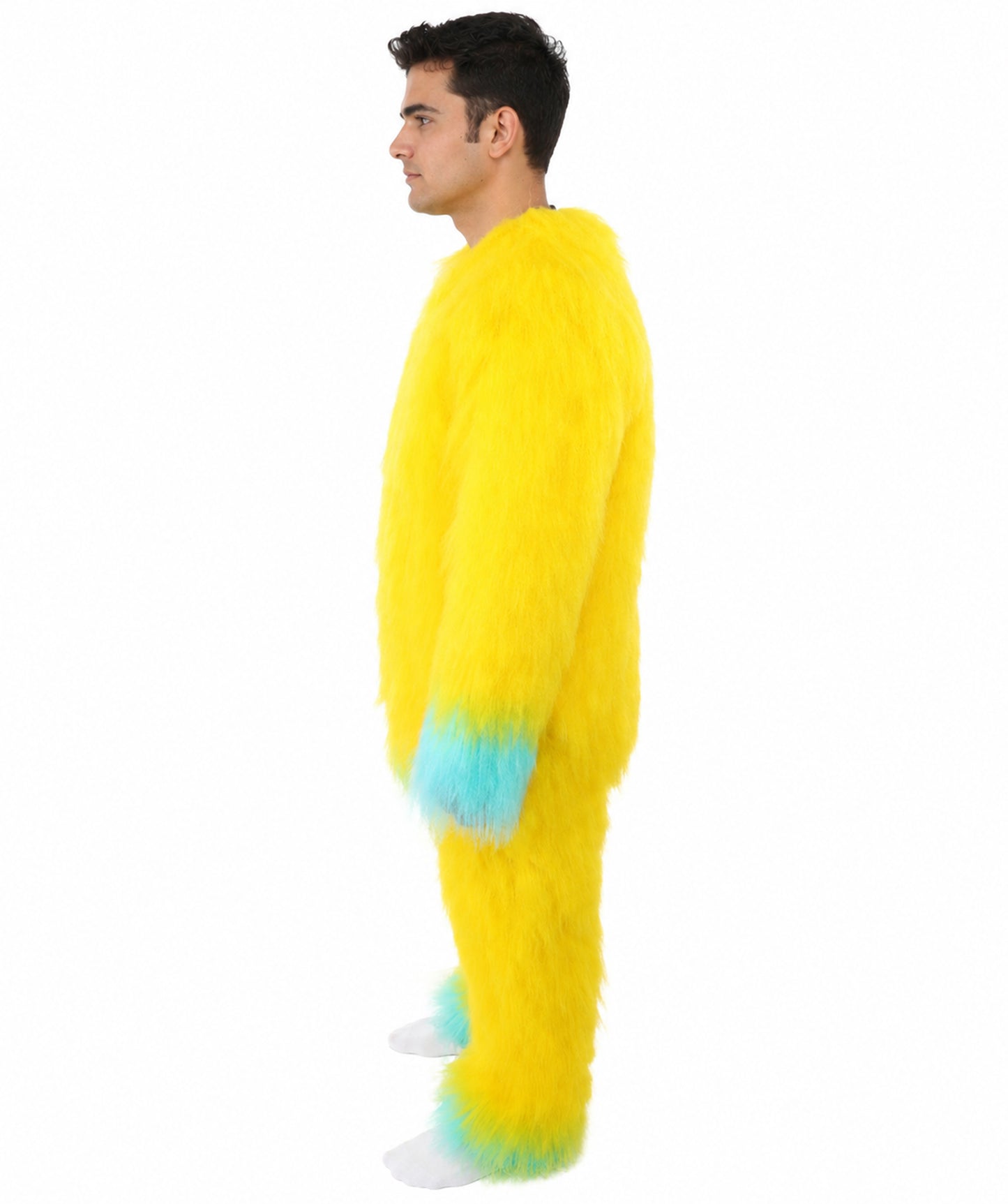 HPO Adult 74 Inch Full Animal Monster Bundle Costume & Mask Set – Yellow & Blue Furry Outfit with Screaming Head Mask | Ideal for Mascot Shows, Theater & Party Characters