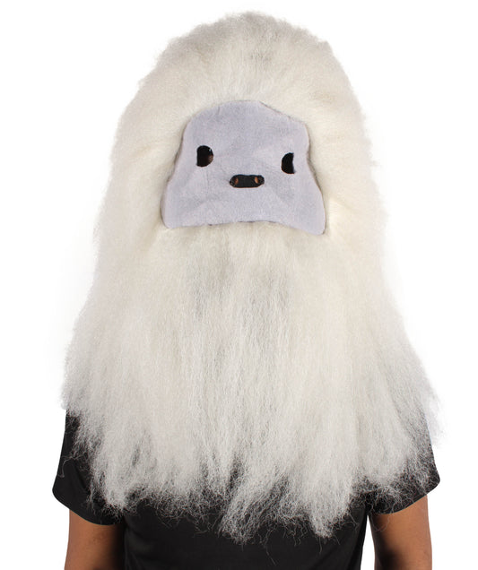 HPO Unisex White Furry British TV Playful Cloud Mask | Best for Halloween | Flame-retardant Synthetic Fiber