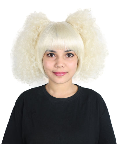 HPO Women’s Pop Diva Inspired Wig | Blonde Voluminous Pigtails |  Hairpiece for Cosplay, Halloween, Parties & Stage