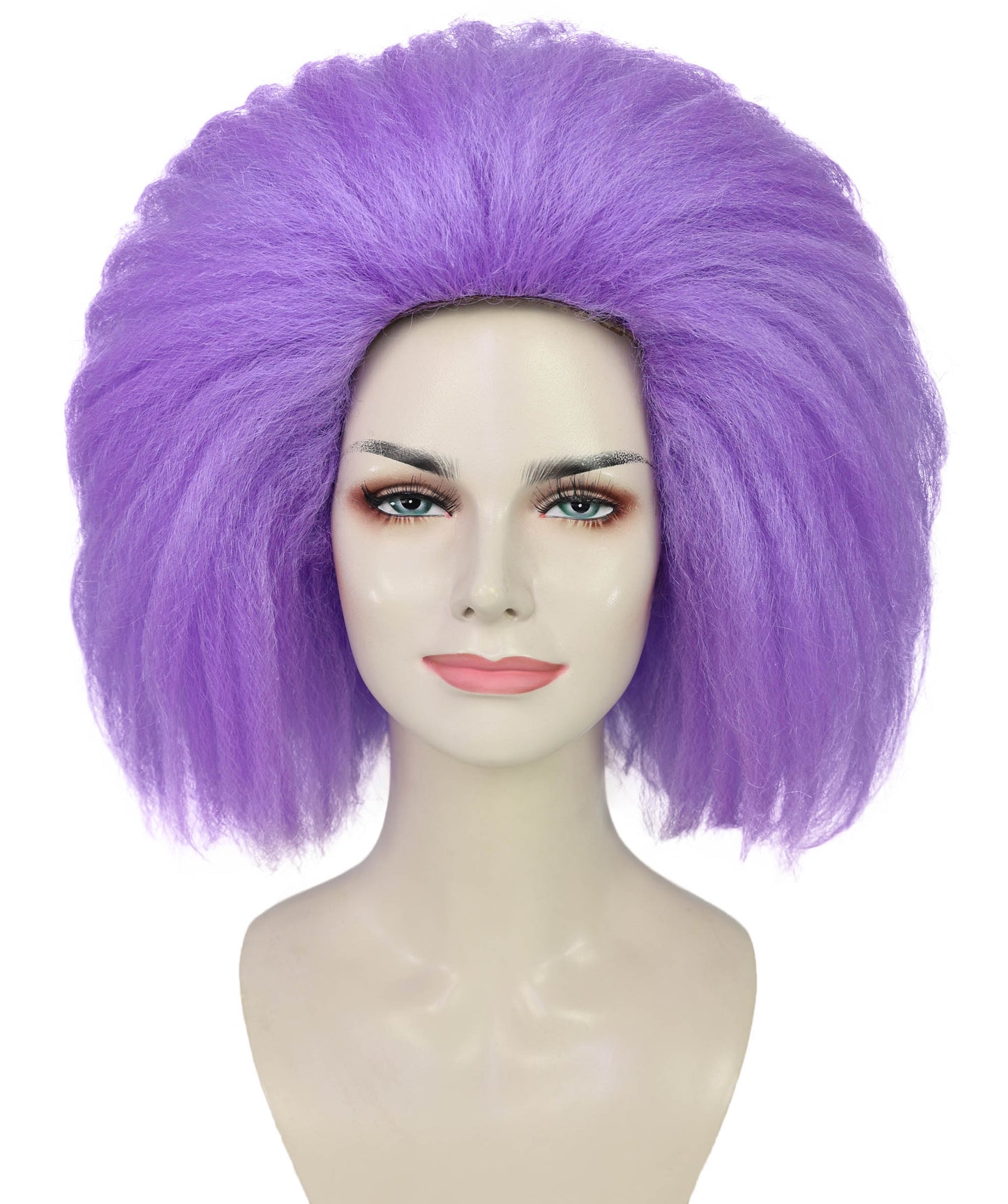 HPO Pop Star Wig for Women – Purple Long Straight Synthetic Hair with Bangs | Iconic Costume Wig for Halloween, Stage & Parties