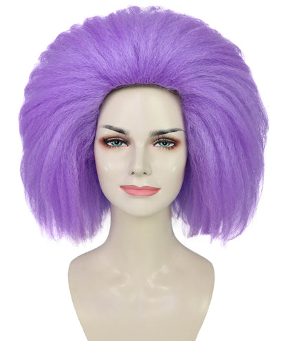 HPO Pop Star Wig for Women – Purple Long Straight Synthetic Hair with Bangs | Iconic Costume Wig for Halloween, Stage & Parties