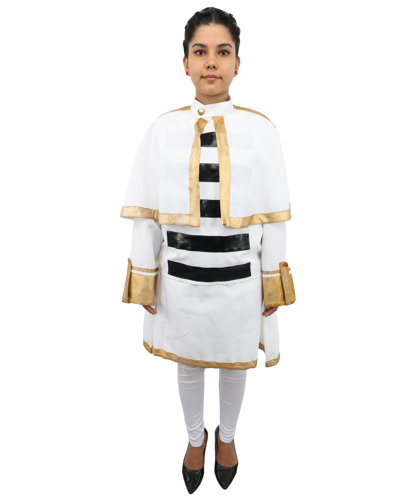 C-ZOFEK Frieren Elf Cosplay White Costume White Cape| Skirt, Pantyhose, Earrings