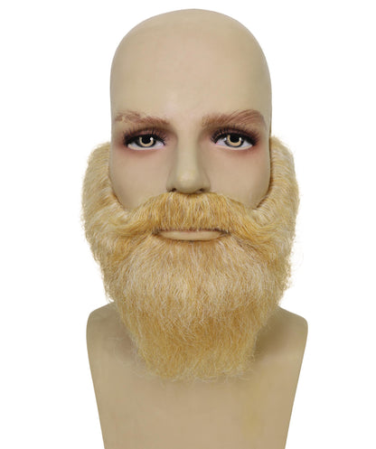 HPO Men's Hipster Beard and Mustache | Multicolor  full bushy facial hair design | Ideal for party, Halloween, cosplay, theater, drag, performance, costume events