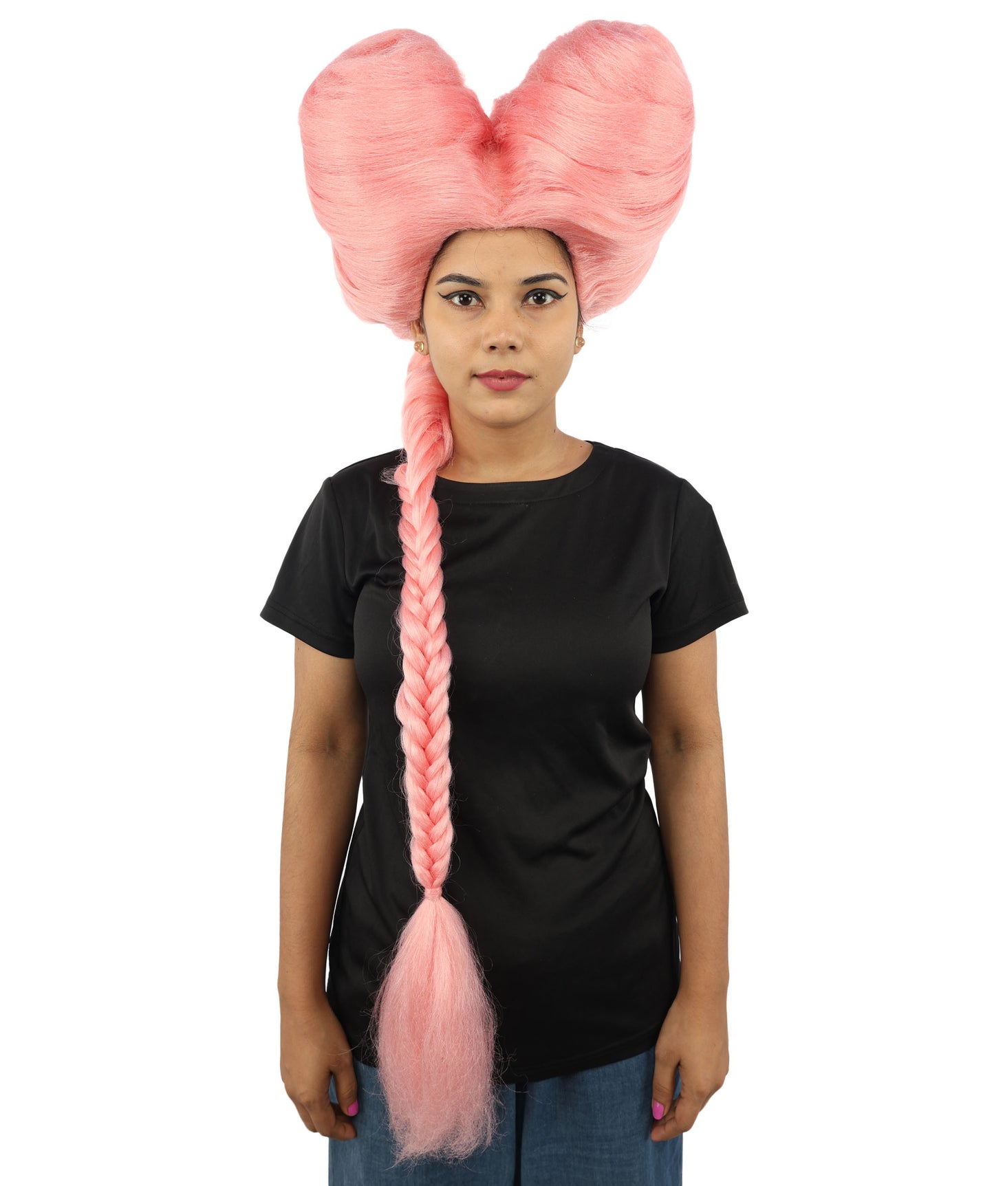 HPO Women’s Extra Long Golden Brown Count Dracula Wig | 42 Inch Synthetic Hairpiece Ideal for Gothic Noble Costume Halloween Cosplay Party Fancy Dress