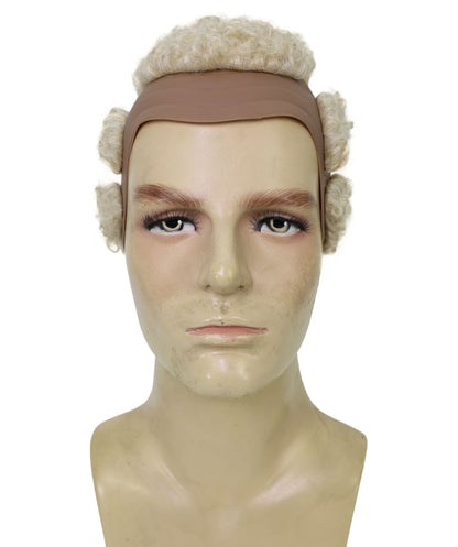 HPO Adult Men’s Platinum Blonde Buzz Cut Wig | Fighter Inspired Video Game Hairstyle | Flame-retardant Synthetic Fiber
