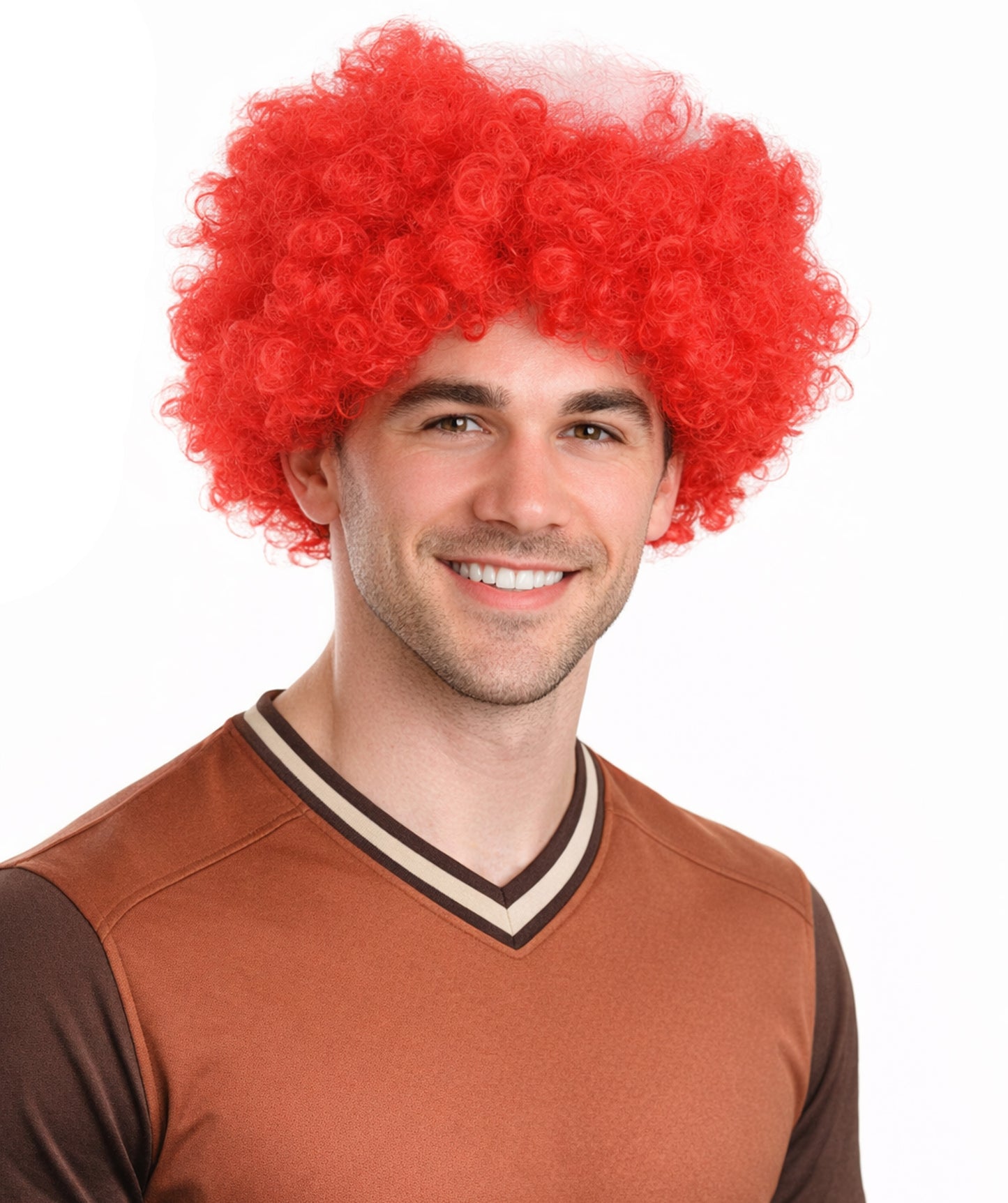 Switzerland Sport Afro Fun Wig | Red White Jumbo Wig