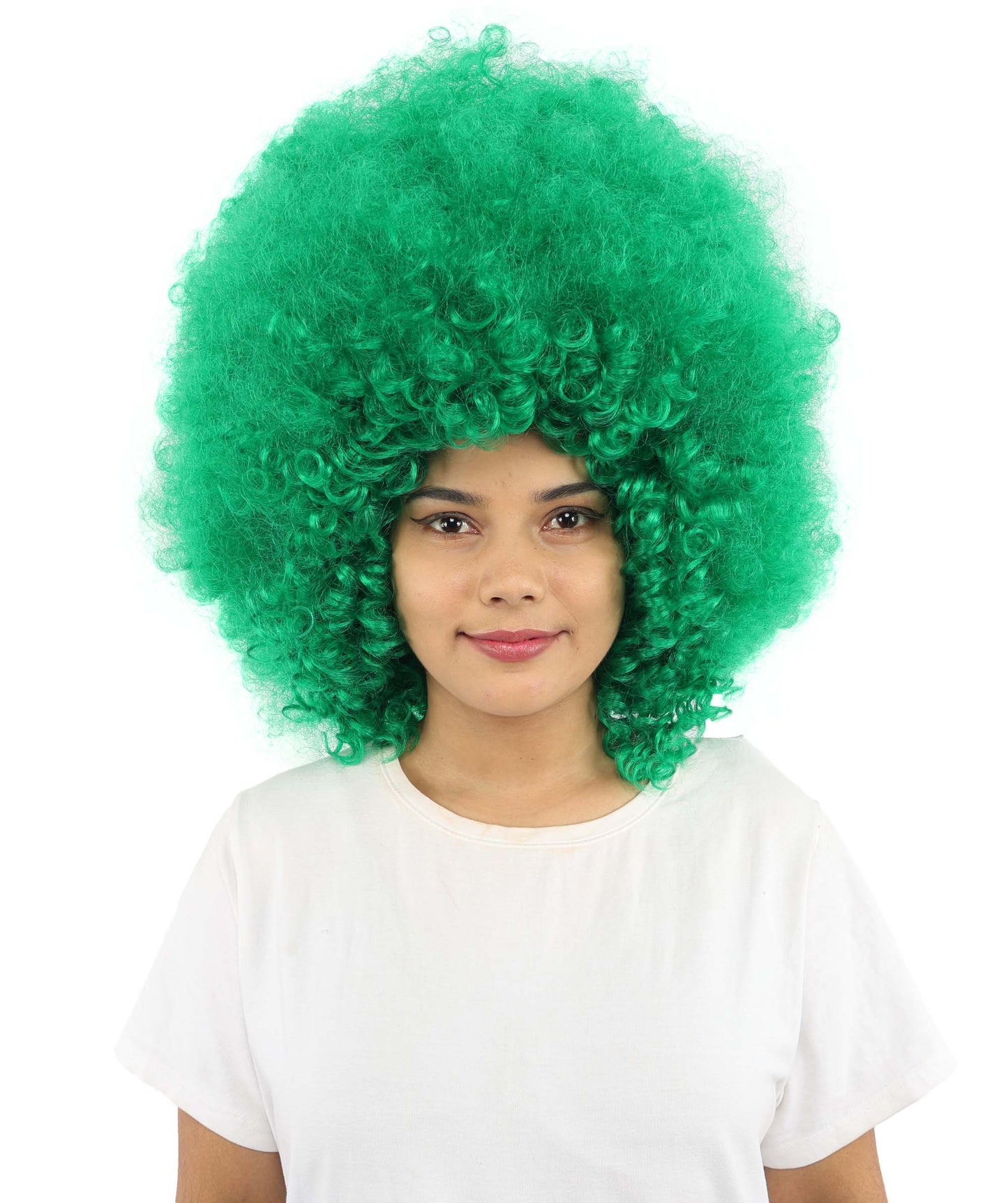 HPO Women's Giant White Glitter Afro Wig | Massive Puffy Sparkle Hair with Silver Sheen, Synthetic Fiber & Breathable Cap | Halloween, Troll Roleplay, 70s Disco Party, Theater & Funny Costume